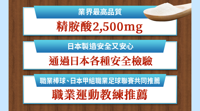 精胺酸含量業界最高! 通過日本各項檢驗安全又安心! 